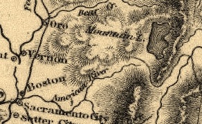 1850 Corps of Topographical  Engineers Map showing a small Lake Tahoe as "Mountain Lake"