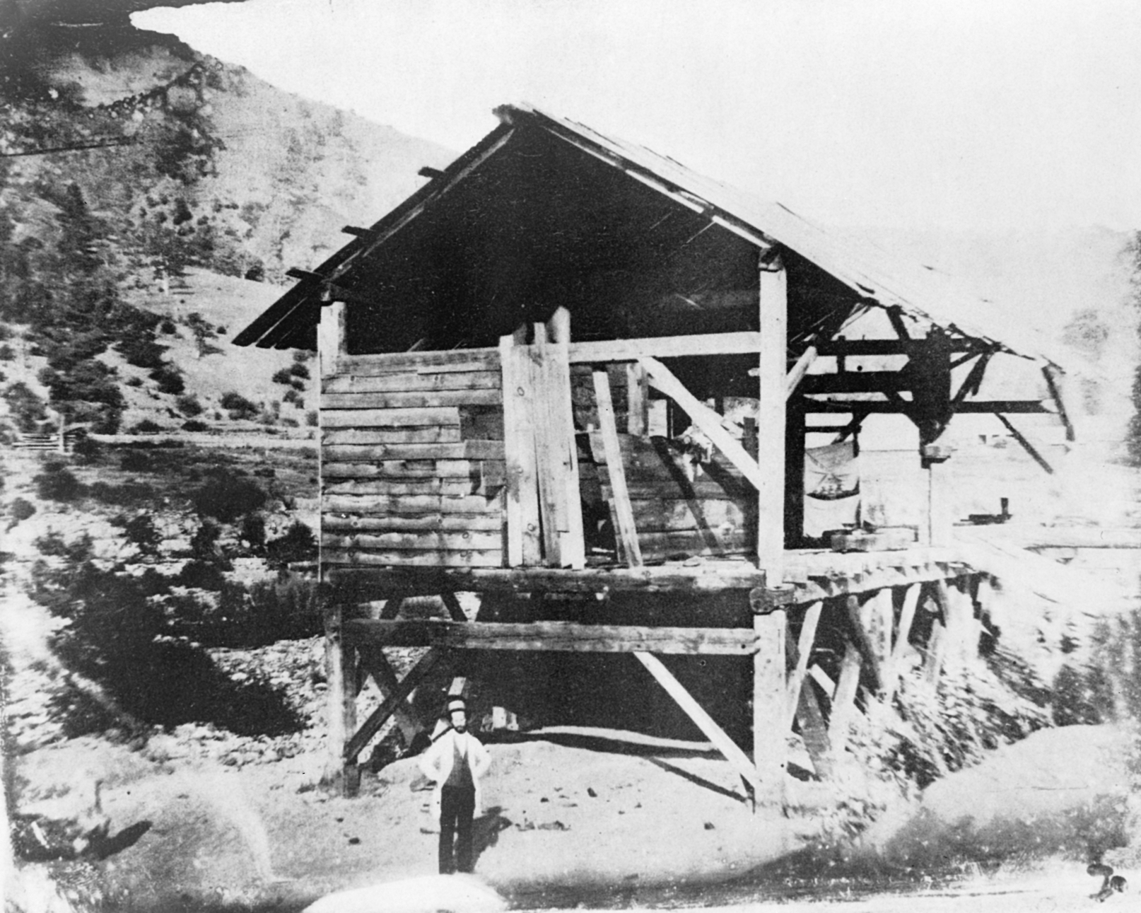 Sutter's Mill with James Marshall possibly in front 